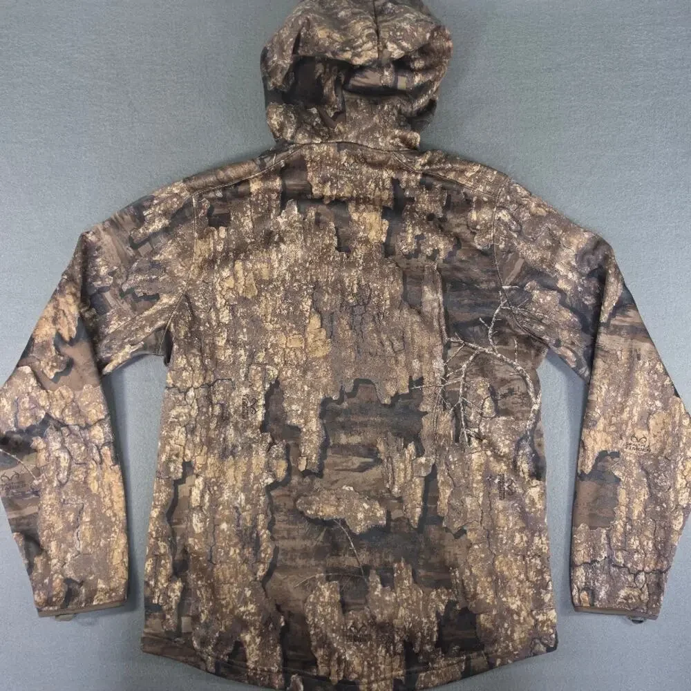 Realtree Timber Camo Fleece Hoodie Mens M Built In Face Mask Gaiter Pullover